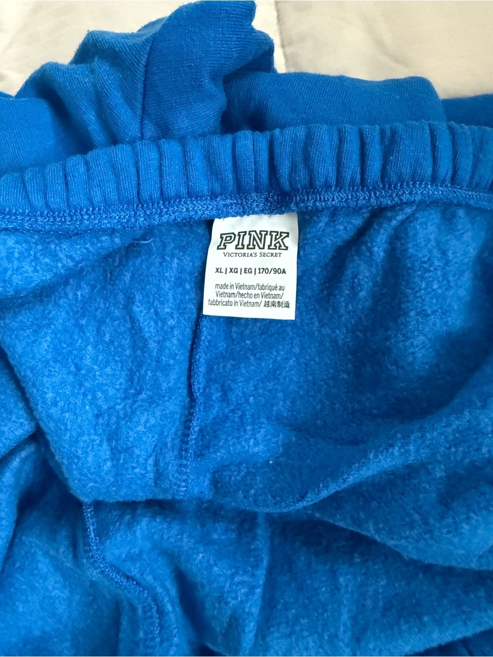 PINK Victoria's Secret Bright Blue Fleece Lounge Pants - Picture 3 of 3